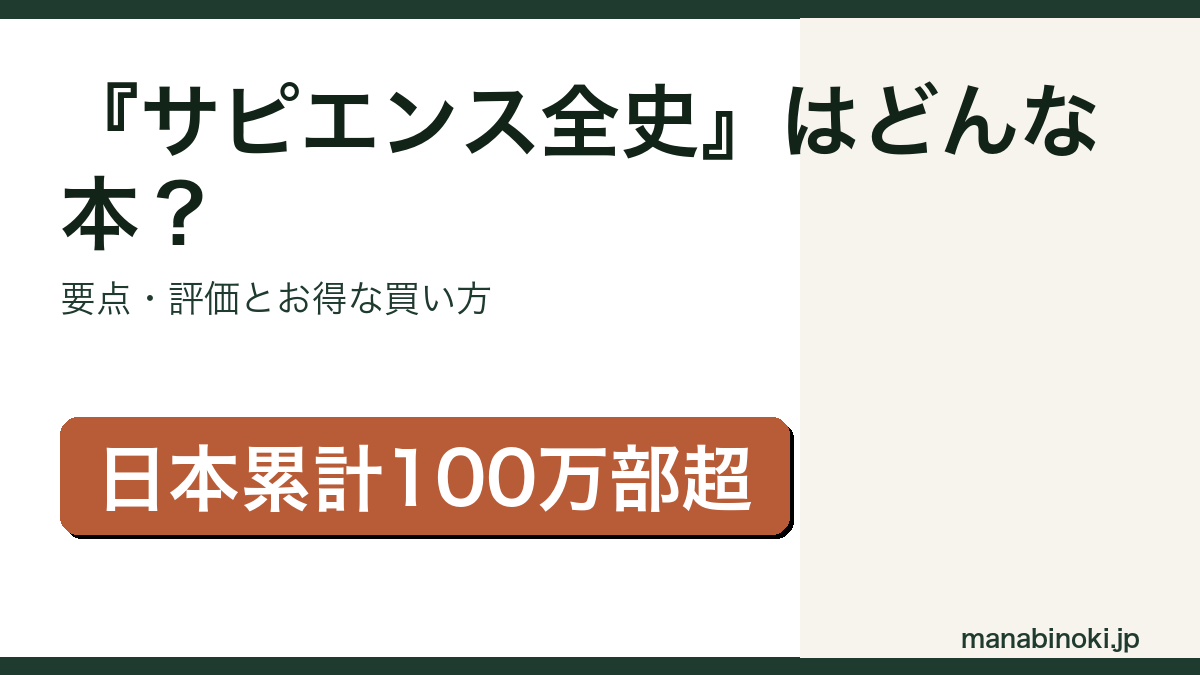 『サピエンス全史』はどんな本か・要点と評価を解説するアイキャッチ画像