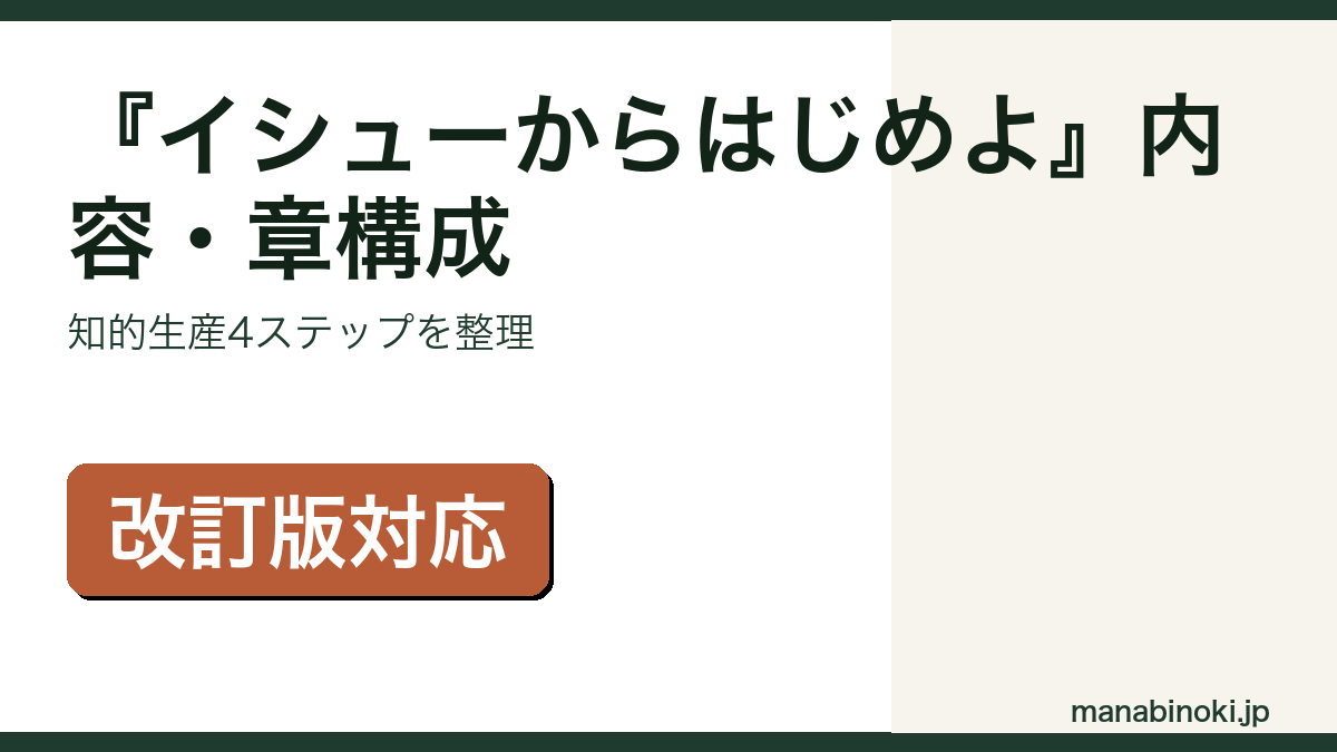 『イシューからはじめよ』内容と章構成を解説するアイキャッチ画像