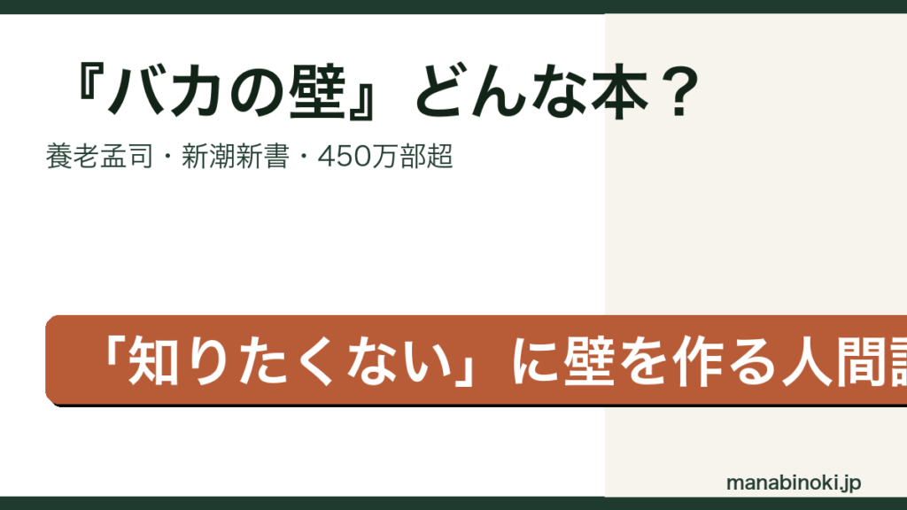 バカの壁 どんな本かを解説するアイキャッチ画像