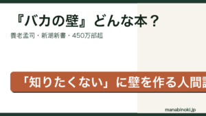 バカの壁 どんな本かを解説するアイキャッチ画像