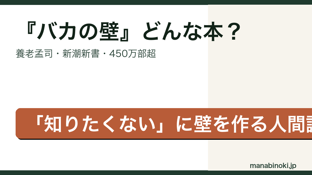 バカの壁 どんな本かを解説するアイキャッチ画像