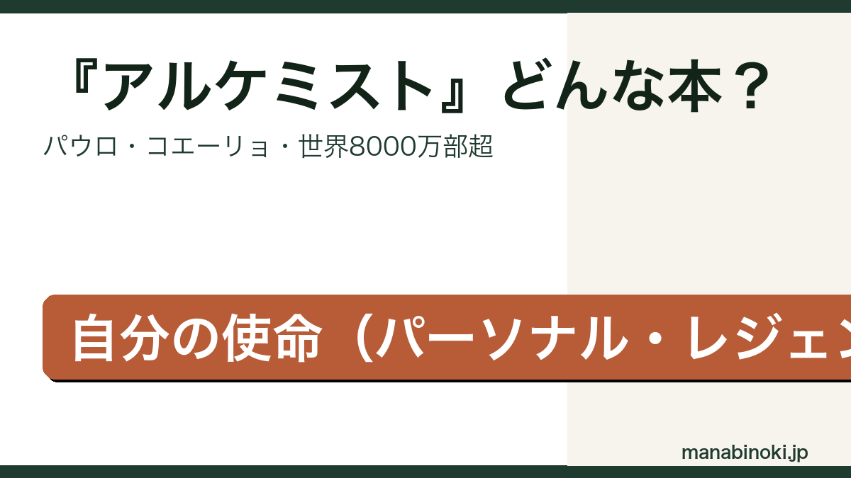 アルケミスト どんな本かを解説するアイキャッチ画像