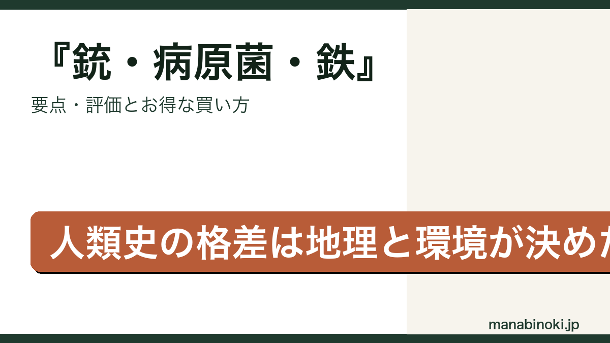 銃・病原菌・鉄 はどんな本か・要点と評価を解説するアイキャッチ画像