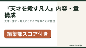 『天才を殺す凡人』内容と章構成を解説するアイキャッチ画像